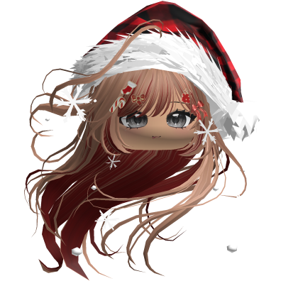 Windy Anime Hair w/Santa Hat (Blonde&Red)