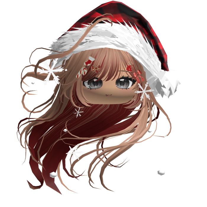 Windy Anime Hair w/Santa Hat (Blonde&Red)