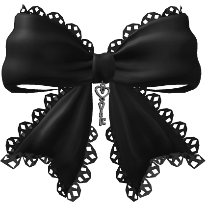 gothic lace heart key bow black Roblox item
