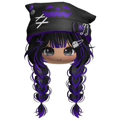 🍀Cute Girl Braided w Halloween Beanie Roblox item