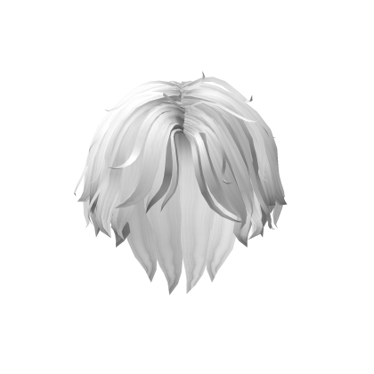 Messy Middle Part White Hair - White Roblox item