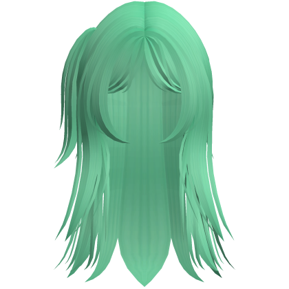 long vamp emo y2k moe side pigtail hair green Roblox item
