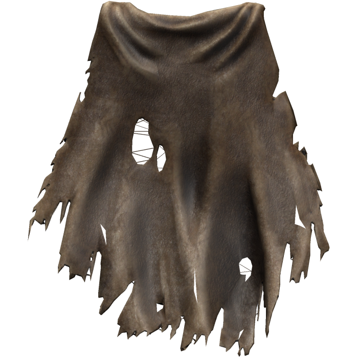 Brown Old Leather Torn Ripped Traveler Cape 