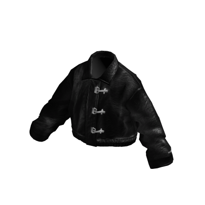 MARCHÉE - Black Fireman Clasp Leather Jacket thumbnail