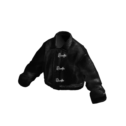 MARCHÉE - Black Fireman Clasp Leather Jacket | Roblox Item - Rolimon's