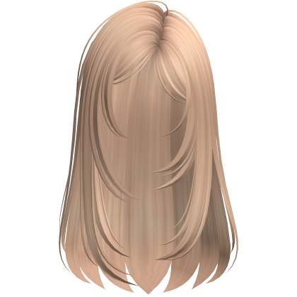 Straight Layered Messy Side Part Hair (Blonde)