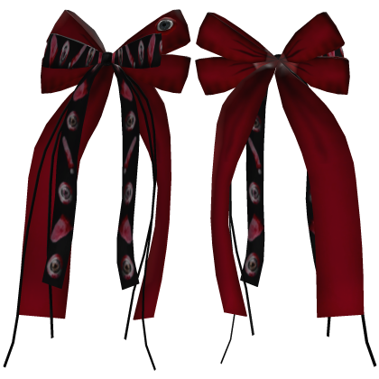 Red & Black kawaii Creepy Bows 🥩