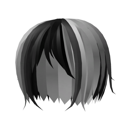 Grayscale Messy Emo Boy Hair