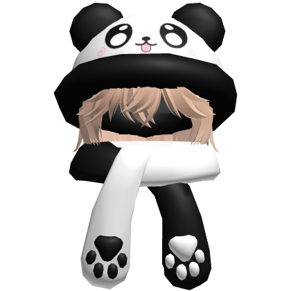 Cute Panda Hat + Scarf Boy Hair Blonde Roblox item