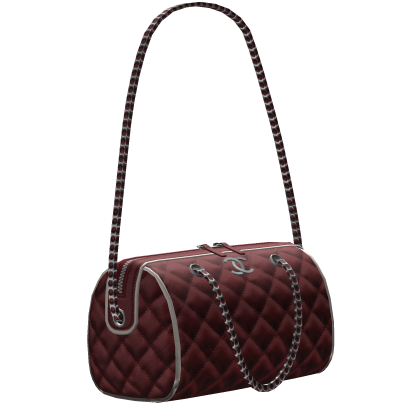Designer Cherry Red Silver Quilted Bowling Bag Roblox item