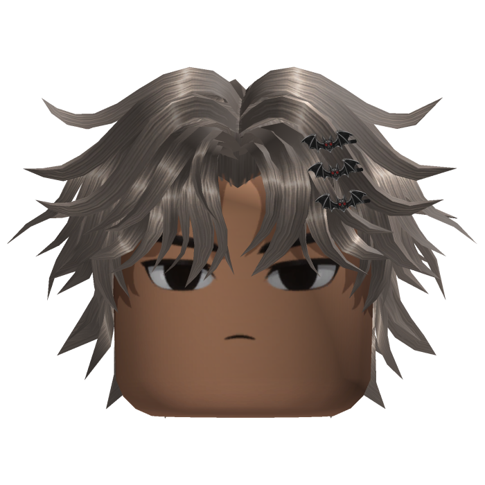 Messy Hair w/ Bat Clips (Gray)