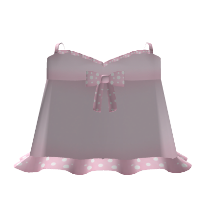 Cute Kawaii Adorable Pink White Polka Dot Dress ♡ Roblox item
