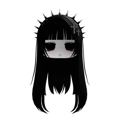 moe long goth hair w spikes + mask (black) Roblox item
