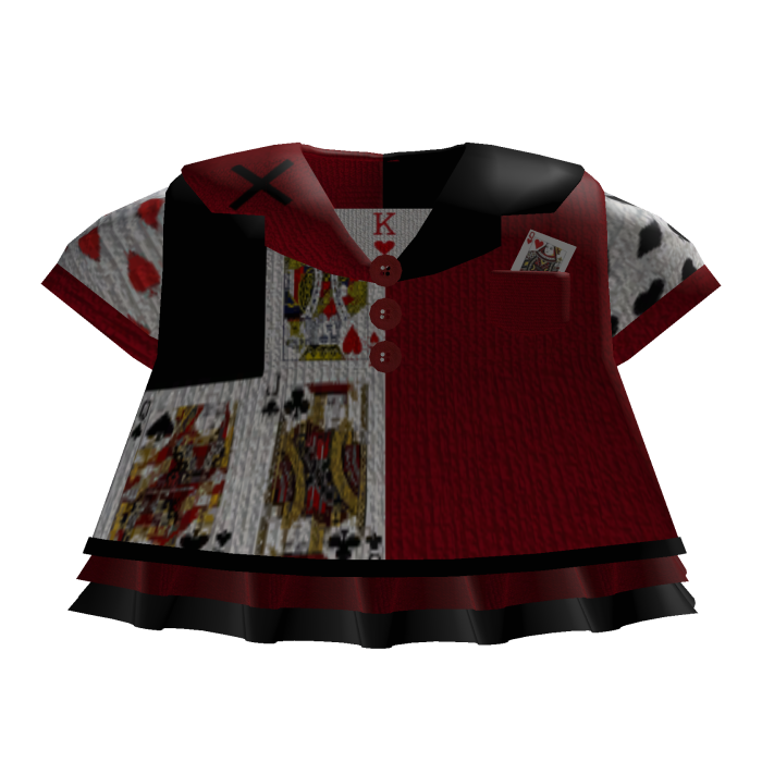 Red Gothic Card Alice in Wonderland Heart Dress