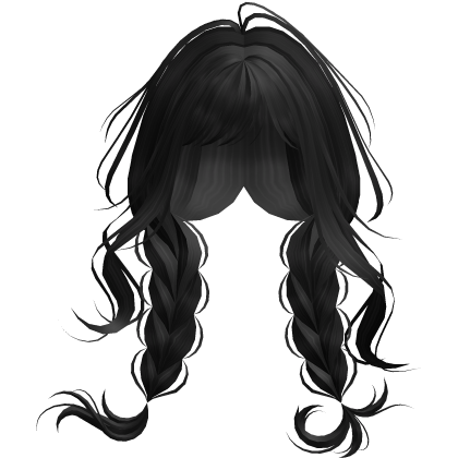Black Messy Scene Girl French Braids Roblox item