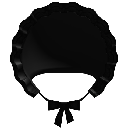 kawaii ruffled baby bonnet with lace in black