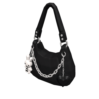 Black Heart & Bunny Charm Chain Bag