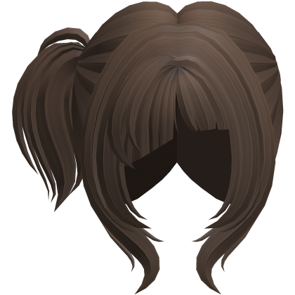 Wispy Side Ponytail Hair Brown Roblox item