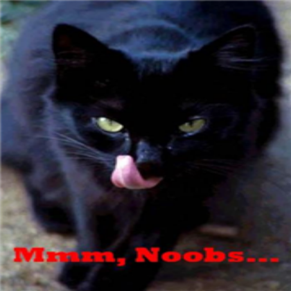 Hungry For Noobs Black Cat Roblox decal