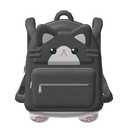 🍀Kawaii Tuxedo Kitty Mini Backpack w Pink Paw thumbnail