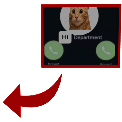 Hi Cat Department Calling in Red Circle