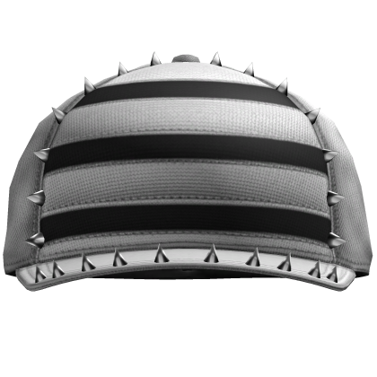 White Striped Cap with Spikes 