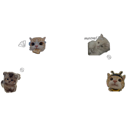 Cat stickers for head