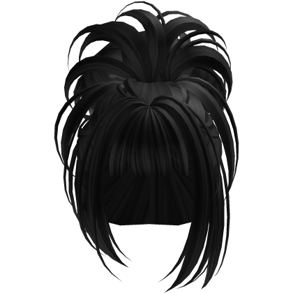 Black Y2K Messy Bun Hair Roblox item