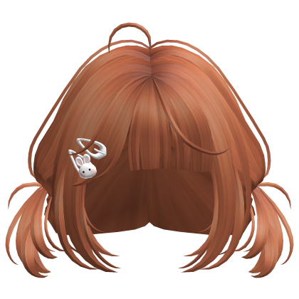 Cute Mini Pigtails with Bunny Hair Clip(Ginger) Roblox item
