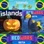 Jogadores de Bed War e de Islands do ROBLOX Brasil