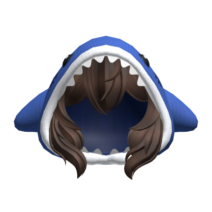 Shark Girl Hood - Brown Hair Roblox item