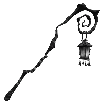 Twisted Lantern Staff - white/black