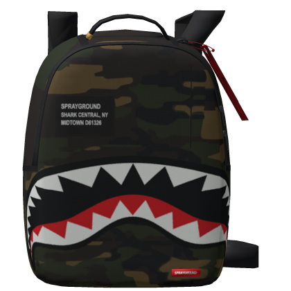 Shark Central Camo DLXS Sprayground Backpack 1.0