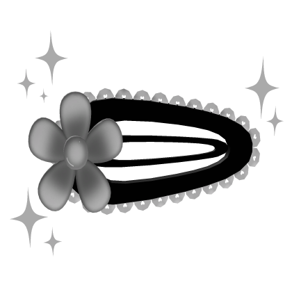 black & white flower hair clip Roblox item