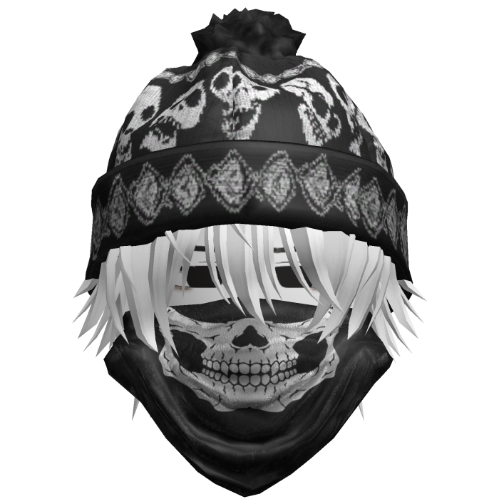 moe boy with emo skull beanie + mask
