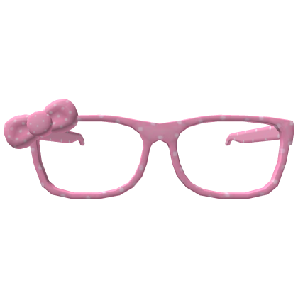 ♡ cute pink polka dot glasses.. with bow !! Roblox item