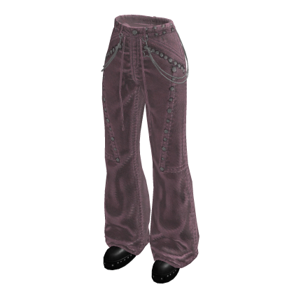 Baggy Pants with Curved Seams (Mauve)