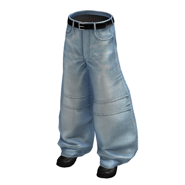 Light Blue Barrel Leg Denim w/ Sneakers