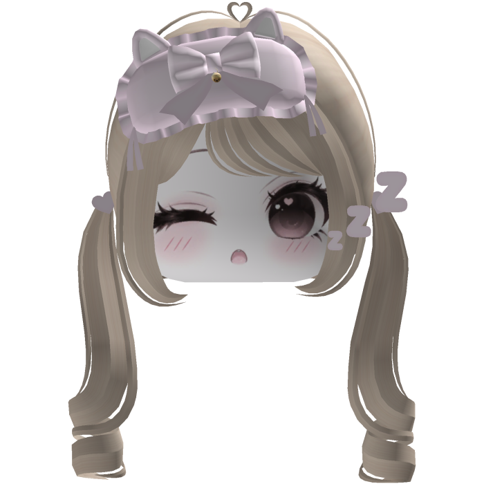 ♡ cute dreamy pink sleep mask moe face (blonde)