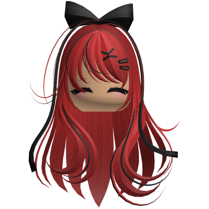 Beautiful Girl with Long Hair, Cute Bow & Lashes