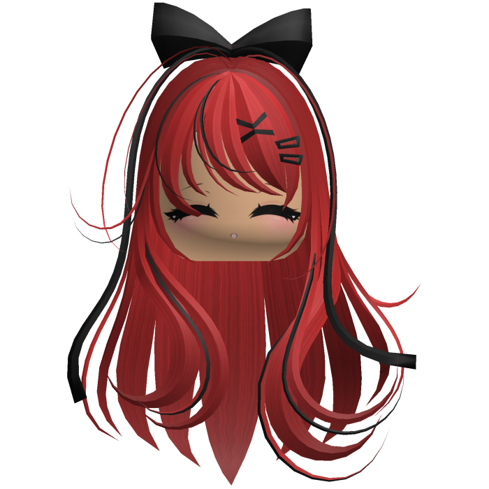 Beautiful Girl with Long Hair, Cute Bow & Lashes