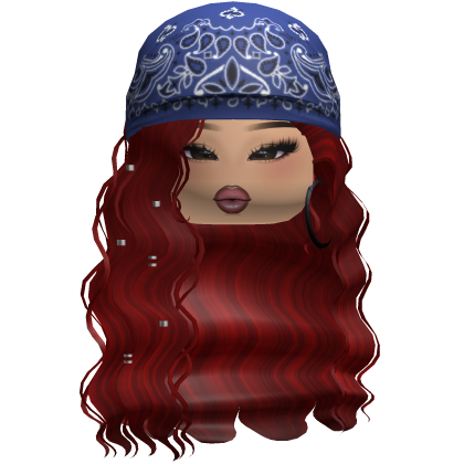 Crimped Waves W/ Boho Bandana Red Roblox item