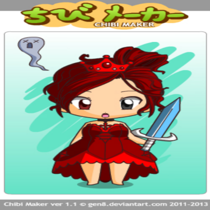 chibi maker red dress girl Roblox decal
