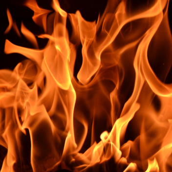 the fire