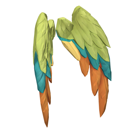 Parrotx2 green parrot big bird wings