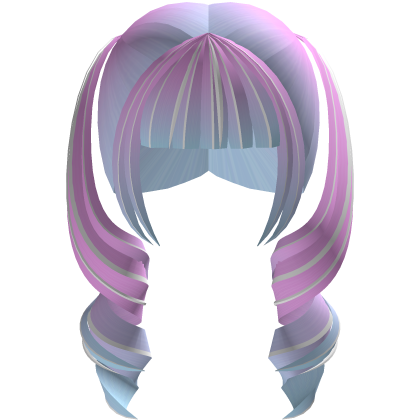 pastel pink w/ white streaks sweet curly twintails Roblox item
