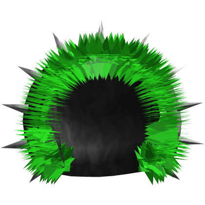 green black fur hood with spike moe emo vkei scene