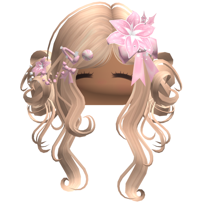 ♡ Christmas Flowery Twin Buns (Blonde)