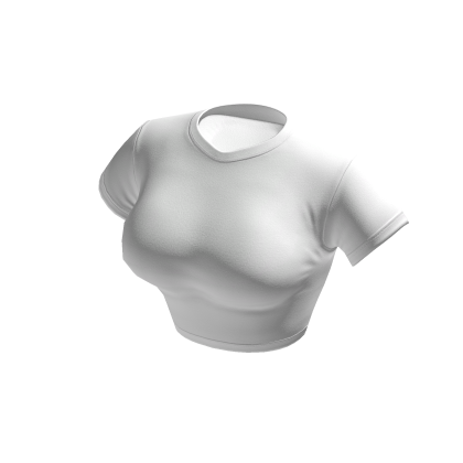 Crop Top White Basic Tight Baby Baddie Tee Shirt