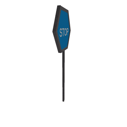 Blue Stop Sign.
